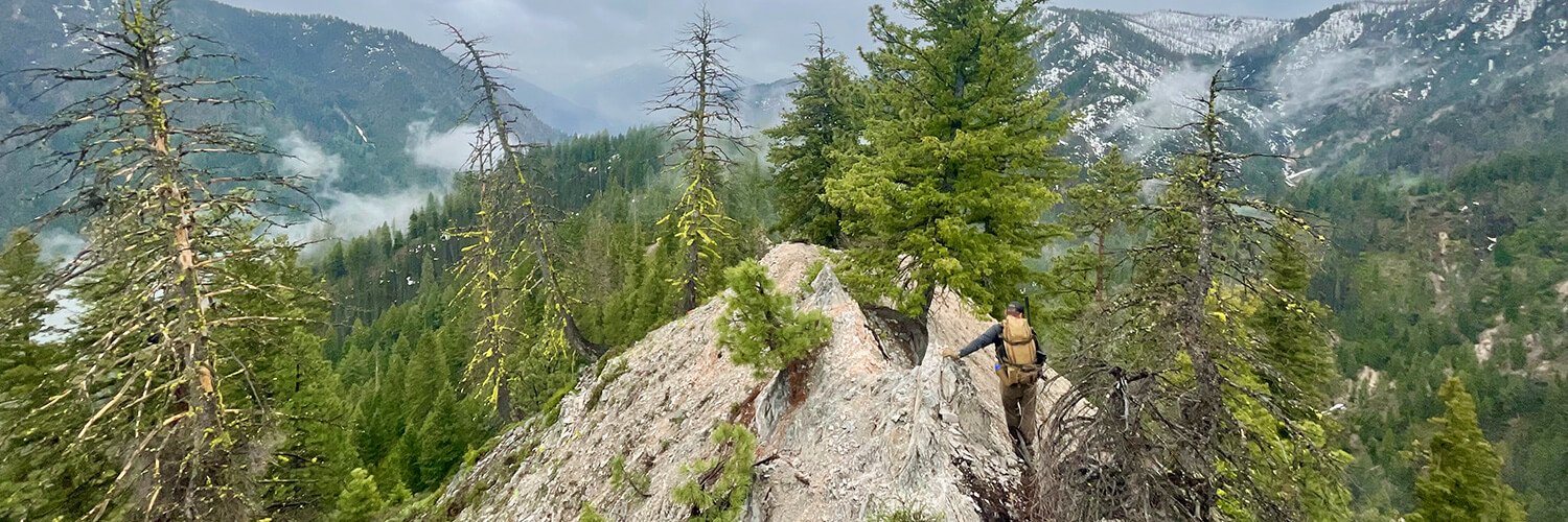 Steve Hiking Off-Trail in the Mountains