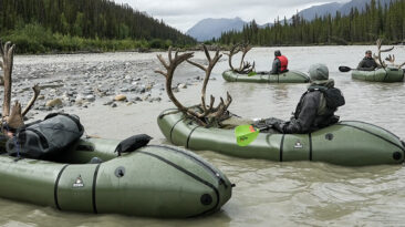 Packrafts Loaded with Caribou