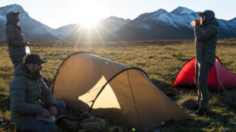 The first night on the mountain in Alaska